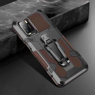 For Xiaomi Poco M3 Machine Armor Warrior Shockproof PC + TPU Protective Case(Coffee)