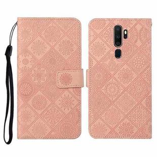 For OPPO A5 / A9 2020 Ethnic Style Embossed Pattern Horizontal Flip Leather Case with Holder & Card Slots & Wallet & Lanyard(Pink)