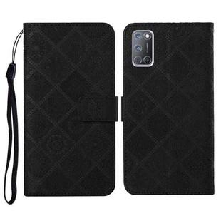 For OPPO A92 / A72 / A52 Ethnic Style Embossed Pattern Horizontal Flip Leather Case with Holder & Card Slots & Wallet & Lanyard(Black)