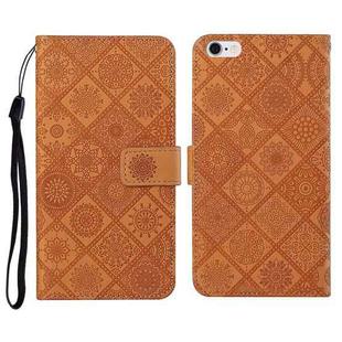 For OPPO F1s Ethnic Style Embossed Pattern Horizontal Flip Leather Case with Holder & Card Slots & Wallet & Lanyard(Brown)