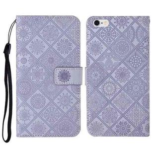 For OPPO F1s Ethnic Style Embossed Pattern Horizontal Flip Leather Case with Holder & Card Slots & Wallet & Lanyard(Purple)