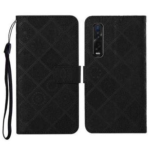 For OPPO Find X2 Pro Ethnic Style Embossed Pattern Horizontal Flip Leather Case with Holder & Card Slots & Wallet & Lanyard(Black)