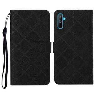 For OPPO Realme C3 Ethnic Style Embossed Pattern Horizontal Flip Leather Case with Holder & Card Slots & Wallet & Lanyard(Black)