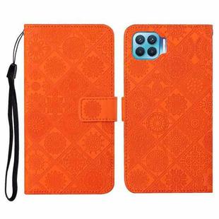 For OPPO Reno4 Lite Ethnic Style Embossed Pattern Horizontal Flip Leather Case with Holder & Card Slots & Wallet & Lanyard(Orange)