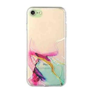 Hollow Marble Pattern TPU Straight Edge Fine Hole Protective Case For iPhone 6(Red Green)