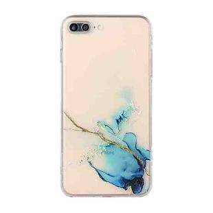 Hollow Marble Pattern TPU Straight Edge Fine Hole Protective Case For iPhone 8 Plus / 7 Plus(Blue)