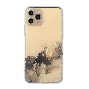 For iPhone 11 Pro Hollow Marble Pattern TPU Straight Edge Fine Hole Protective Case (Black)