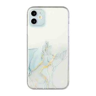 For iPhone 12 Hollow Marble Pattern TPU Straight Edge Fine Hole Protective Case(Grey)