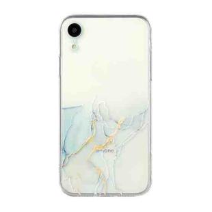 For iPhone XR Hollow Marble Pattern TPU Straight Edge Fine Hole Protective Case(Grey)