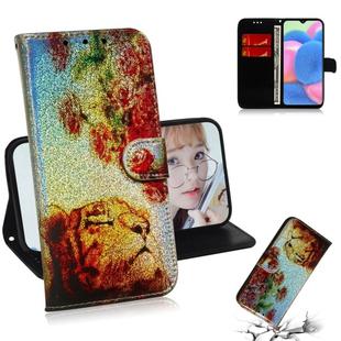 For Galaxy A30s Colored Drawing Pattern Colorful Magnetic Buckle Horizontal Flip PU Leather Case with Holder & Card Slots & Wallet & Lanyard(Tiger Rose)