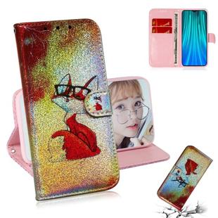 For Xiaomi Redmi Note 8 Pro Colored Drawing Pattern Colorful Magnetic Buckle Horizontal Flip PU Leather Case with Holder & Card Slots & Wallet & Lanyard(Glasses Fox)