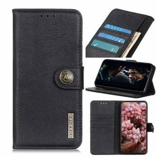 For Motorola Moto E7 KHAZNEH Cowhide Texture Horizontal Flip Leather Case with Holder & Card Slots & Wallet(Black)