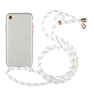 Glitter Powder Shockproof TPU Protective Case with Lanyard For iPhone 6(Silver)