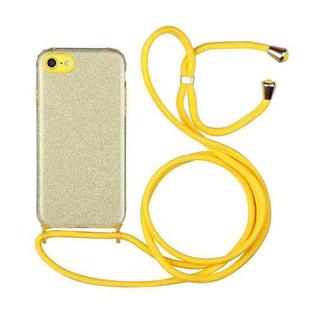 Glitter Powder Shockproof TPU Protective Case with Lanyard For iPhone 6(Yellow)