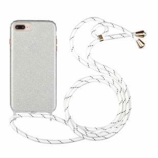 Glitter Powder Shockproof TPU Protective Case with Lanyard For iPhone 6 Plus(Silver)