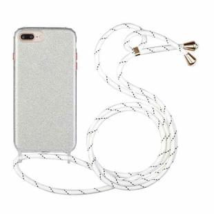 Glitter Powder Shockproof TPU Protective Case with Lanyard For iPhone 8 Plus / 7 Plus(Silver)