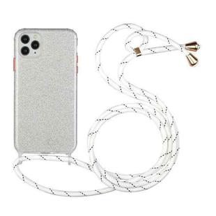 For iPhone 11 Pro Max Glitter Powder Shockproof TPU Protective Case with Lanyard (Silver)
