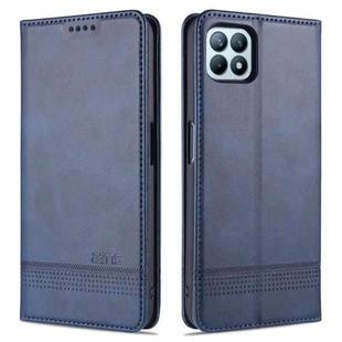 For OPPO A72 5G AZNS Magnetic Calf Texture Horizontal Flip Leather Case with Card Slots & Holder & Wallet(Dark Blue)