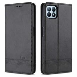 For OPPO A72 5G AZNS Magnetic Calf Texture Horizontal Flip Leather Case with Card Slots & Holder & Wallet(Black)