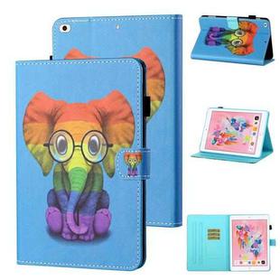 Coloured Drawing Stitching Horizontal Flip Leather Case with Holder & Card Slot & Sleep / Wake-up Function For iPad Air / Air 2 / 9.7 (2017) & (2018)(Colorful Elephant)