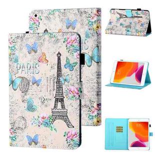 Coloured Drawing Stitching Horizontal Flip Leather Case with Holder & Card Slot & Sleep / Wake-up Function For iPad mini 5 / 4 / 3 / 2 / 1(Tower and Butterflies)
