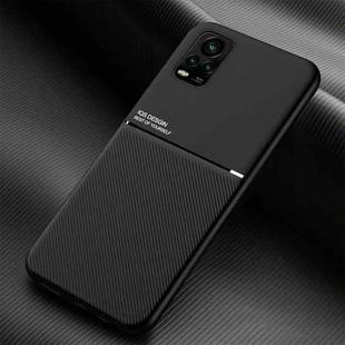 For vivo S7 Classic Tilt Strip Grain Magnetic Shockproof PC + TPU Case(Black)