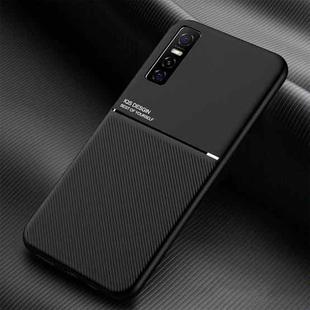 For vivo Y73s Classic Tilt Strip Grain Magnetic Shockproof PC + TPU Case(Black)