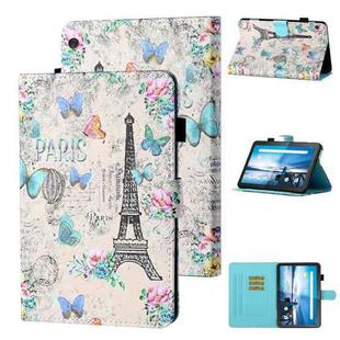 For Lenovo Tab M10 X605F / X505F Coloured Drawing Stitching Horizontal Flip Leather Case with Holder & Card Slot(Tower and Butterflies)