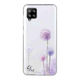 For Samsung Galaxy A12 Coloured Drawing Pattern Transparent TPU Protective Case(Dandelion)