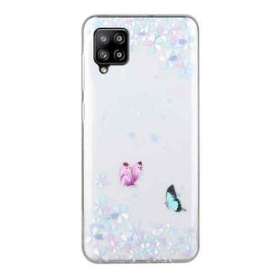 For Samsung Galaxy A42 Coloured Drawing Pattern Transparent TPU Protective Case(Flower Butterfly)