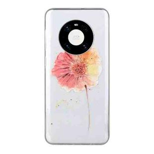 For Huawei Mate 40 Pro Coloured Drawing Pattern Transparent TPU Protective Case(Flower)