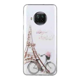 For Xiaomi Mi 10T Lite Coloured Drawing Pattern Transparent TPU Protective Case(Tower Bicycle)