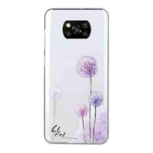 For Xiaomi Poco X3 Coloured Drawing Pattern Transparent TPU Protective Case(Dandelion)