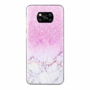 For Xiaomi Poco X3 Coloured Drawing Pattern Transparent TPU Protective Case(Marble)
