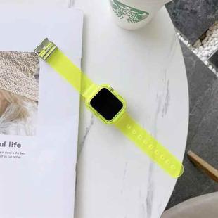 Candy Color Transparent TPU Watch Band For Apple Watch Series 3 & 2 & 1 38mm(Yellow Green)