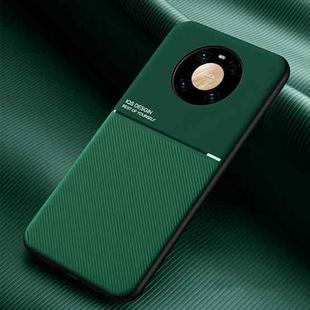 For Huawei Mate 40 Pro Classic Tilt Strip Grain Magnetic Shockproof PC + TPU Case(Dark Green)