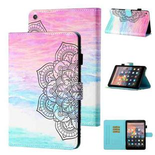 For Amazon Kindle Fire HD10 2015 / 2017 / 2019 Coloured Drawing Stitching Horizontal Flip Leather Case with Holder & Card Slot & Sleep / Wake-up Function(Colorful Mandala)