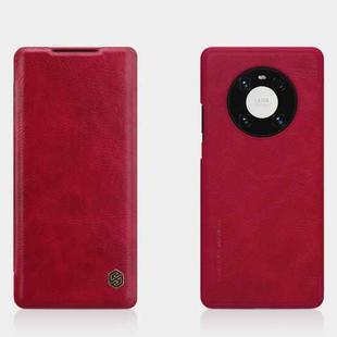 For Huawei Mate 40 Pro NILLKIN QIN Series Crazy Horse Texture Horizontal Flip Leather Case with Card Slot(Red)