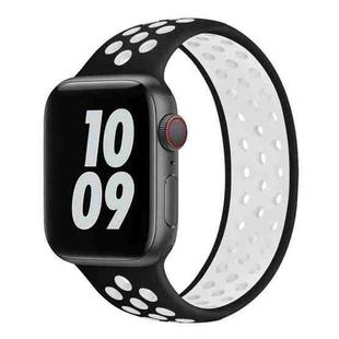 Elastic Silicone Watch Band For Apple Watch Series 7 41mm / 6 & SE & 5 & 4 40mm / 3 & 2 & 1 38mm, Length:135mm(Black White)