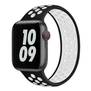 Elastic Silicone Watch Band For Apple Watch Apple Watch Ultra 49mm / Series 8&7 45mm / SE 2&6&SE&5&4 44mm / 3&2&1 42mm, Length: 170mm(Black White)