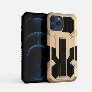 For iPhone 11 Pro Max Vanguard Warrior All Inclusive Double-color Shockproof TPU + PC Protective Case with Holder (Gold)