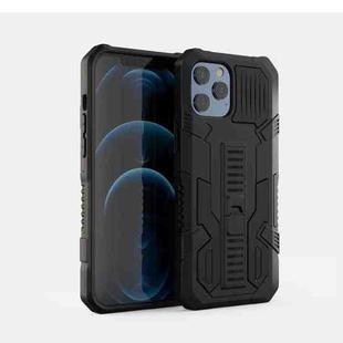For iPhone 12 / 12 Pro Vanguard Warrior All Inclusive Double-color Shockproof TPU + PC Protective Case with Holder(Black)