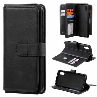 For Xiaomi Redmi 9A Multifunctional Magnetic Copper Buckle Horizontal Flip Leather Case with Bracket & 10 Card Slots & Wallet & Photo Frame(Black)