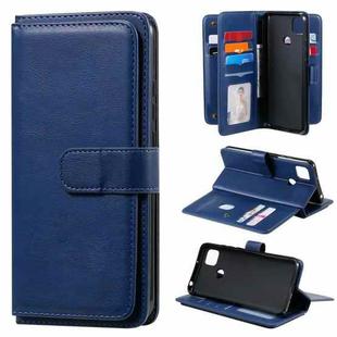 For Xiaomi Redmi 9C Multifunctional Magnetic Copper Buckle Horizontal Flip Leather Case with Bracket & 10 Card Slots & Wallet & Photo Frame(Dark Blue)