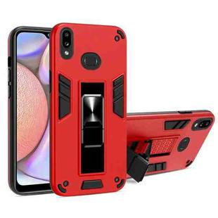 For Samsung Galaxy A30 2 in 1 PC + TPU Shockproof Protective Case with Invisible Holder(Red)
