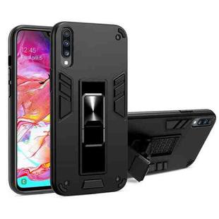 For Samsung Galaxy A50 2 in 1 PC + TPU Shockproof Protective Case with Invisible Holder(Black)