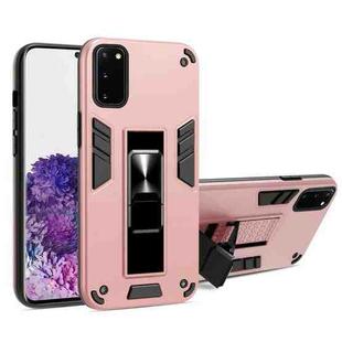 For Samsung Galaxy S20 2 in 1 PC + TPU Shockproof Protective Case with Invisible Holder(Rose Gold)