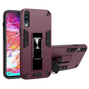 For Samsung Galaxy A70 2 in 1 PC + TPU Shockproof Protective Case with Invisible Holder(Wine Red)