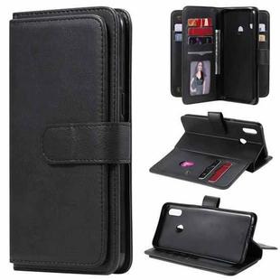 For OPPO Realme 3 / 3i Multifunctional Magnetic Copper Buckle Horizontal Flip Solid Color Leather Case with 10 Card Slots & Wallet & Holder & Photo Frame(Black)