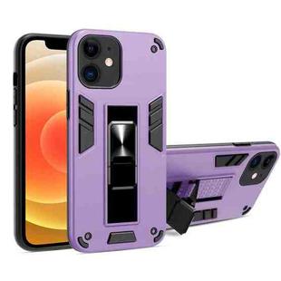 For iPhone 12 mini 2 in 1 PC + TPU Shockproof Protective Case with Invisible Holder (Purple)